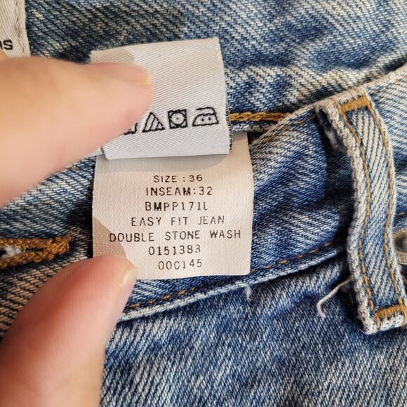 Calvin Klein Easy Fit Jeans Mens 36x32 Act 35x32 Double Stone Wash Denim Pants - Picture 8 of 9